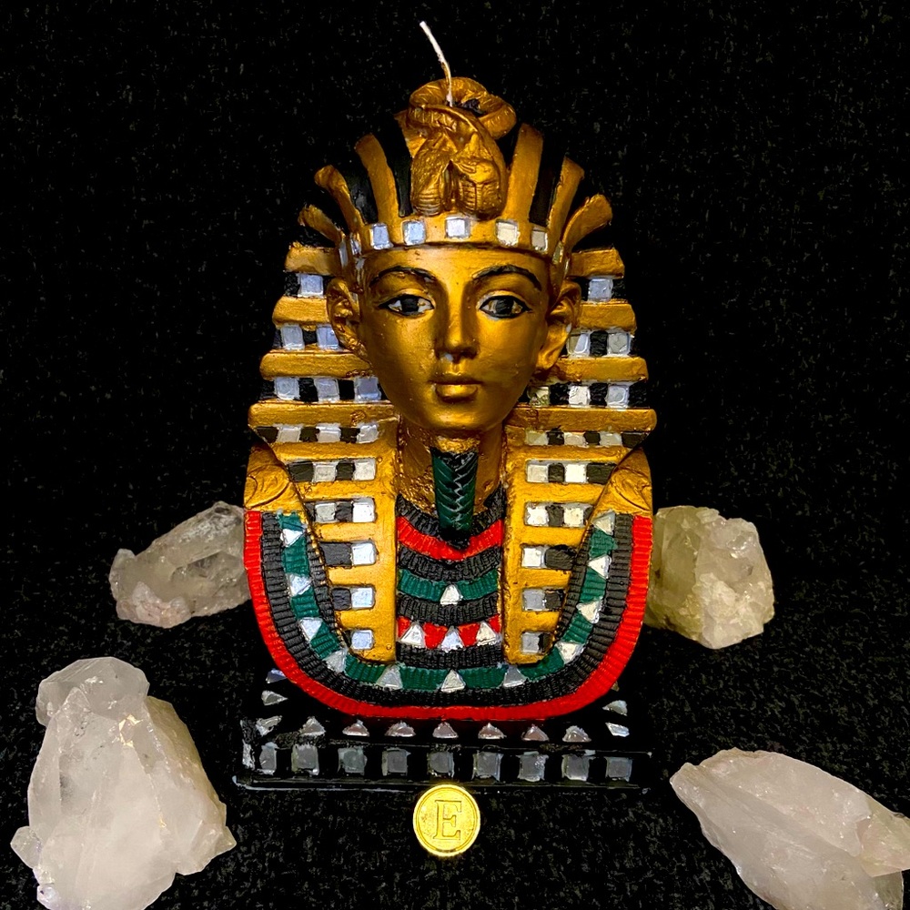 Hand painted king tut candle